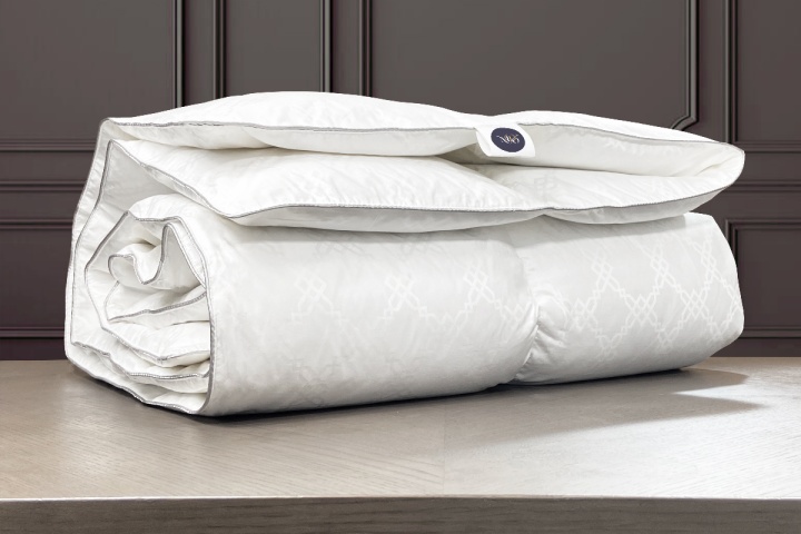 Couette en plumes, duvet d'oie, soie, percale de coton